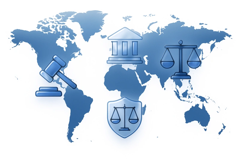 Global legal network illustration